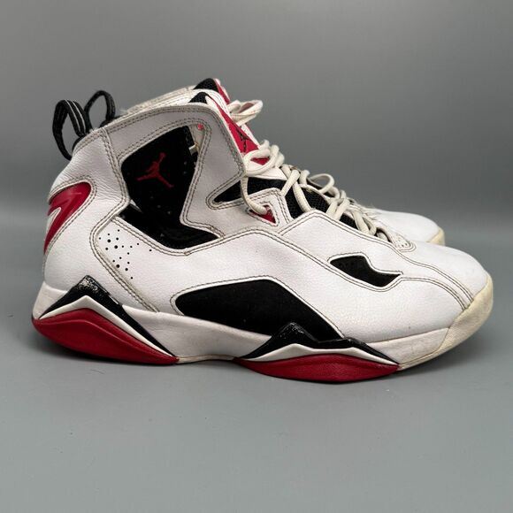 Jordan True Flight Men's 10 White Leather Basketball Sneakers Lace-Up Ankle - Picture 1 of 10